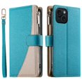 thumbnail image 1 of Funda cartera GANGXUN para iPhone 15 , cuero PU con tarjetero, cremallera, correa de mano, soporte y protección 822°, 1 of 6