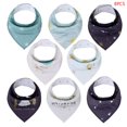 thumbnail image 1 of OHDUJK, 8 Uds., Baberos para bebés para ni?os y ni?as, toalla de Saliva, Bandana, Baberos triangulares para bebés, broches ajustables, tela de algodón para alimentación de recién nacidos, eructo ZefeiWu 8390614099210, 1 of 1