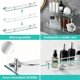thumbnail image 4 of Repisas para Baño de 5 Piezas, Esquinero de Baño, Estante de Baño de Cristal de Acero Inoxidable, Organizador para Regadera, con 1 Jabonera y 4 Ganchos, Adecuado para Baño, Cocina, Salón, 4 of 4