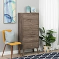 thumbnail image 2 of Allora Mid-Century 6-Drawer Laminated Composite Wood Tall Chest in Drifted Gray, 2 of 6