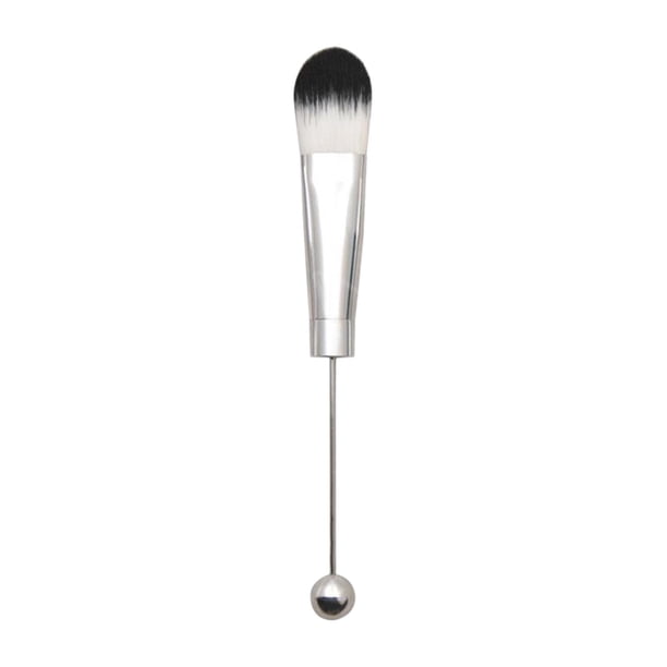 Brocha para base de maquillaje, brocha para maquillaje facial, brocha portátil de metal para rubor, brochas con cuentas para rostro. Estilo B