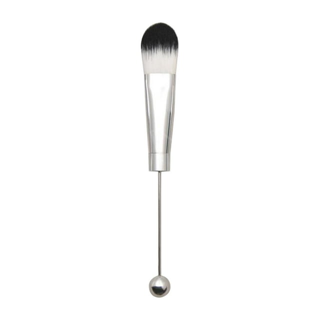 Brocha para base de maquillaje, brocha para maquillaje facial, brocha portátil de metal para rubor, brochas con cuentas para rostro. Estilo B