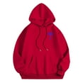 thumbnail image 4 of COMVALUE Puff Hoodie for Women, Cute Palm Pink Graphic Pullover Sweatshirt (Red, XL), 4 of 6