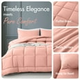 thumbnail image 2 of King Size 3-Piece All-Season Down Alternative Comforter Set Dusty Pink (Comforter and Pillowcase Bedding Set / bed in a bag) for Adults and Teens by KINMEROOM, 2 of 6