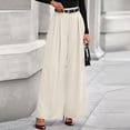 thumbnail image 7 of Dwellite Womens Wide Leg Trousers 2026 Elastic High Waisted Dress Pants Pleated Slacks Flowy Business Work Palazzo Pants Beige L, 7 of 7