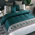 thumbnail image 2 of 3 Piece Quilt Cover Bedding Duvet Cover Set Dark Greenqueen, 2 of 5