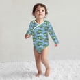thumbnail image 4 of Xecao Crocodile Riding Skateboard Print Baby unisex-baby Cotton Long-sleeve Bodysuits-12 Months, 4 of 6