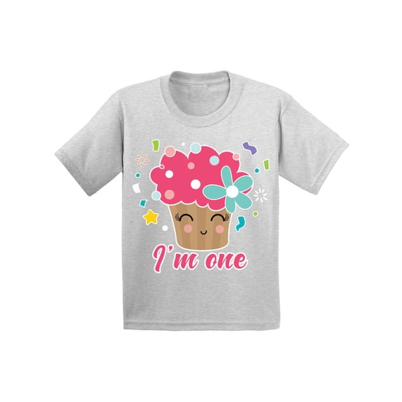 Birthday Infant Shirt Cupcake One Infant T Shirt 1 Year Old Baby Boy Clothes 6M Baby Shirts 12M Shirt 18M Baby Girl Shirt Cute Cupcake 24M Baby Outfits I'm One Year Old Shirt for 1 Year Old Kids