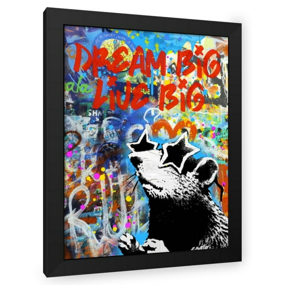 Stephen Chambers 19x24 Black Modern Wood Framed Wall Art Titled - Dream Big Live Big