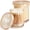 Amber, variant on 2 Pack Glass Qtip Holder with Lid, Bathroom Accessories and Countertop Storage Canisters, Clear