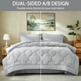 thumbnail image 6 of Bedtreat Queen Comforter Sets，7-Pieces Reversible Bedding Sets，Bed in a Bag with Comforter, Flat Sheet and Fitted Sheet without Pocket, Pillowcases & Shams，White/Light Gray, 6 of 8