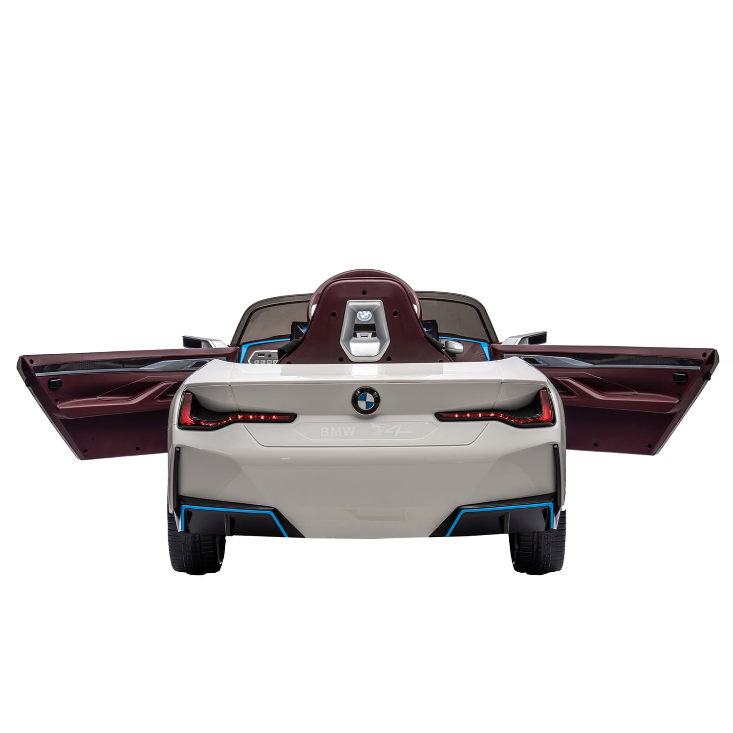 CIPACHO 12v Kids Ride On Car with 2.4G Parents Remote Control, Licensed BMW I4, Electric Car for Kids, 3 Speed Adjustable, White