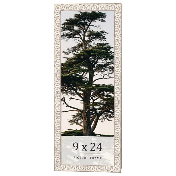 9x24 Frame White Real Wood Picture Frame Width 1.5 inches | Interior Frame Depth 0.5 inches |