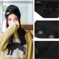 thumbnail image 2 of Windproof Ski Caps With Removable Glasses Thicken Sports Multi-function Cap, Black, 2 of 5