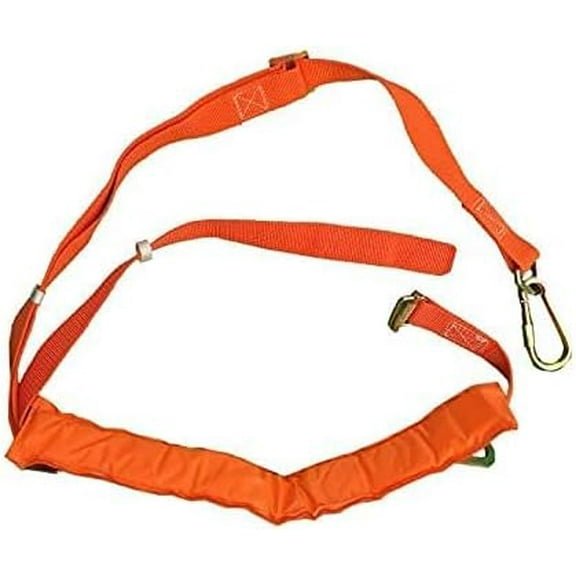 Safety Belt with Adjustable Lanyard, Tree Climbing Protective Equipment, Personal Protective Fall Protection Kit, Orange