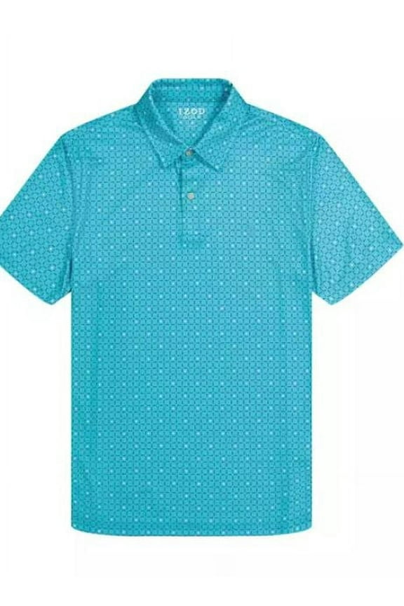 Short Sleeve Micro Printed Polo Shirt, Bechelor Button, X-Large