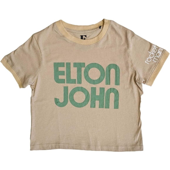Elton John Adult Text Crop Top
