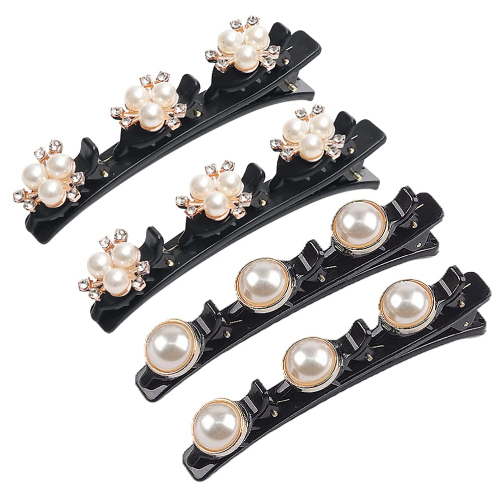 4 Pcs Pearl Hair Clips Braid Hair Clips Wedding Hair Pins Fancy