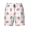 thumbnail image 4 of Lsque Mens Swim Trunks Hand Drawn Strawberry Pattern - Bathing Suit Compression Liner - Beach Swim Shorts Swimwear - (S-3XL) - Stretch Quick Dry -, 4 of 9