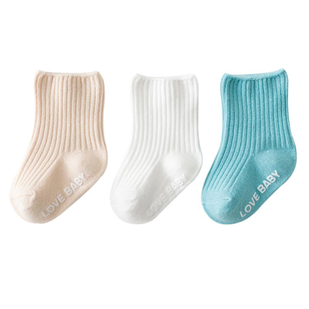 Baby Anti Slip Cotton Blend Non Slip Socks Toddler Kids 0-5 age keep warm 
