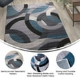 thumbnail image 3 of Flash Furniture Harken Collection Geometric 6' x 9' Blue and Gray Olefin Area Rug with Jute Backing, Living Room, Bedroom, 3 of 4