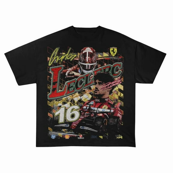 Limited Charles Leclerc Vintage T-Shirt, Charles Leclerc Shirt, Gift For Woman and Man Unisex T-Shirt,Black Color,Size L