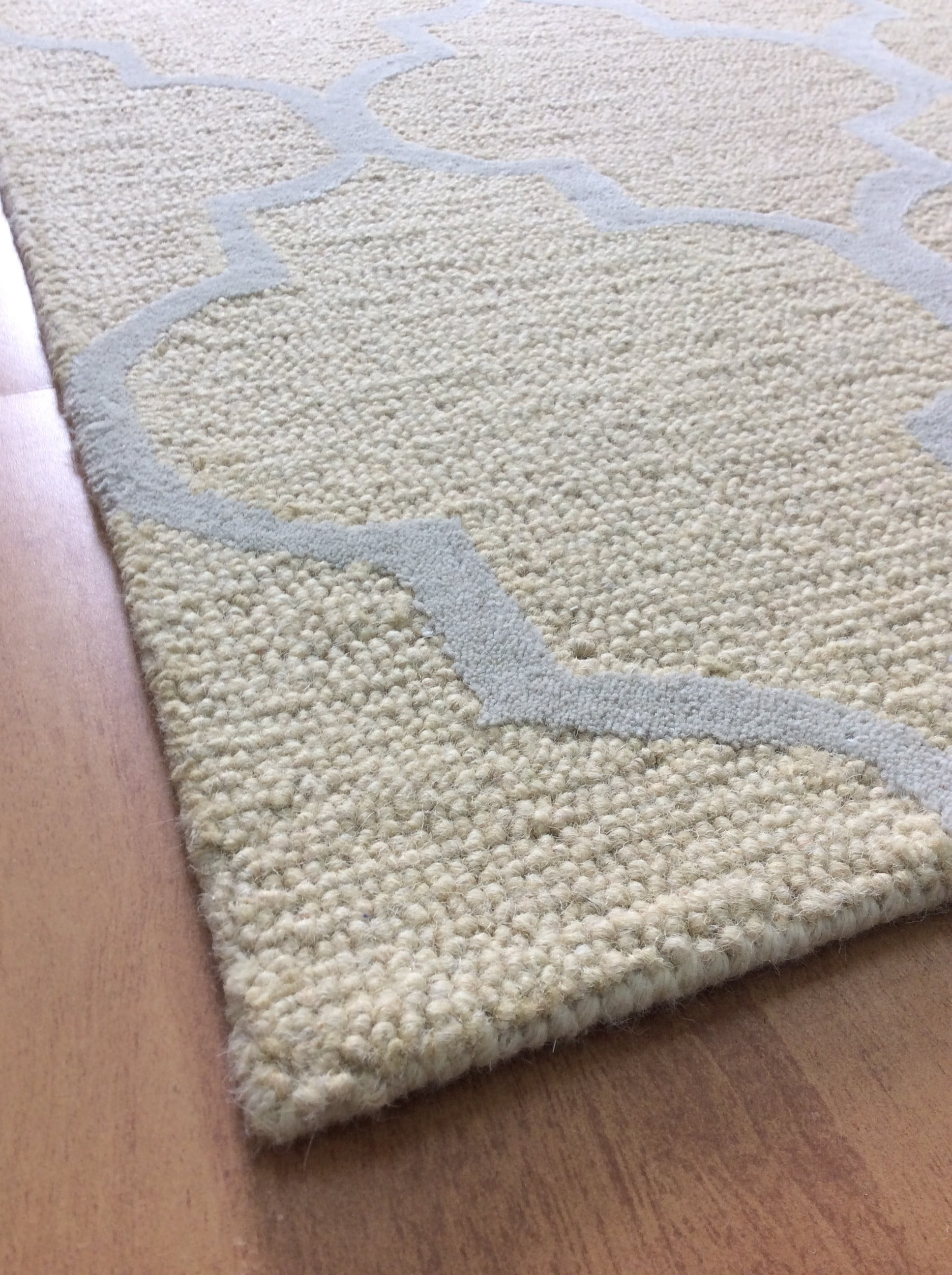 Handmade Modern Style 5' x 8' Feet Rectangular Wool Area Rug Cotton