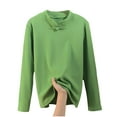thumbnail image 1 of Yuyuzo Hauts de Pyjama pour Femmes Doublés en Molleton Col Roulé Couche de Base sous-Vêtements Thermiques en Molleton, 1 of 5