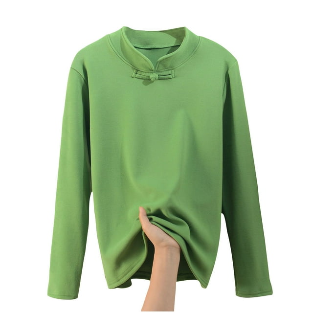 Yuyuzo Hauts de Pyjama pour Femmes Doublés en Molleton Col Roulé Couche de Base sous-Vêtements Thermiques en Molleton
