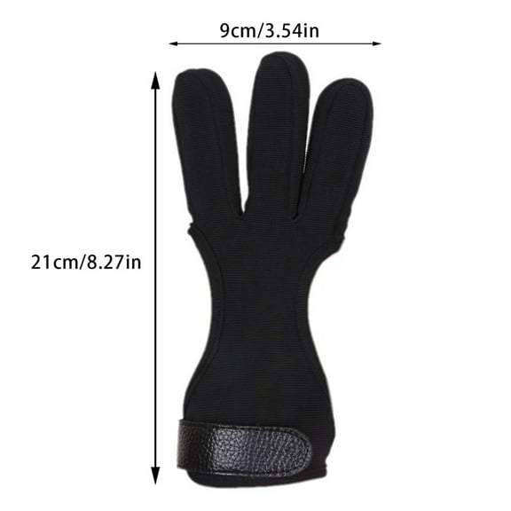 1 PC Outdoor Sports Accessories Shooting Hand Guard Protector 3 Fingers Protective Gloves Archery Finger Guard Recurve Bow (Black L,Other)