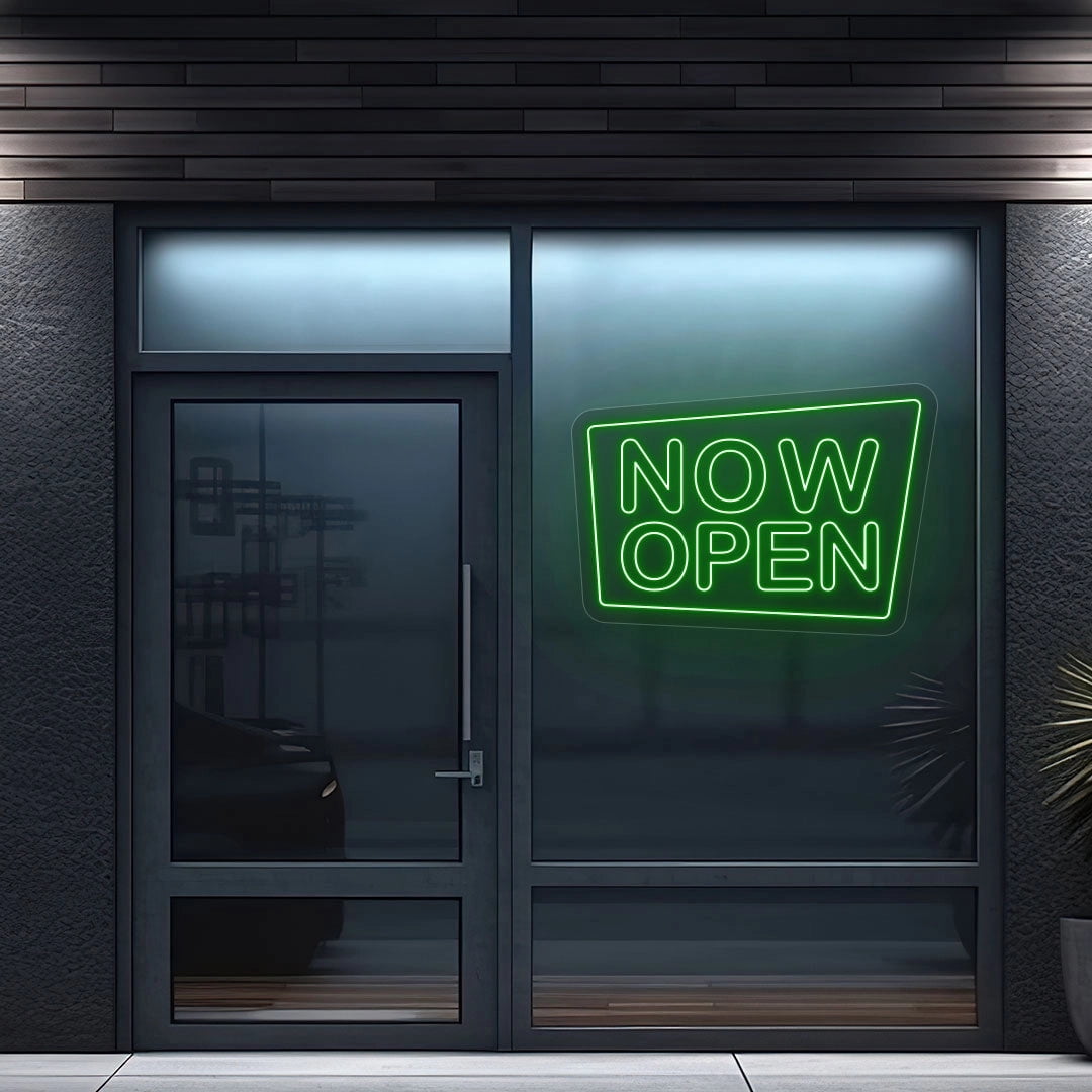 Now Open Square Sign (Red, 30"(W)x21"(H), WallMounting(FreeWallMountingKit))