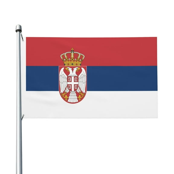 Serbian Flag Flag Double Sided Printed 3x5 Ft Flag Banner Suitable For Yard Outdoor Party Decorative