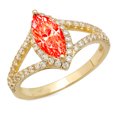 thumbnail image 7 of Halo Engagement Ring for Women - 1.2ct Simulated Red Diamond in 14K Yellow Gold Promise Ring, 7 of 7