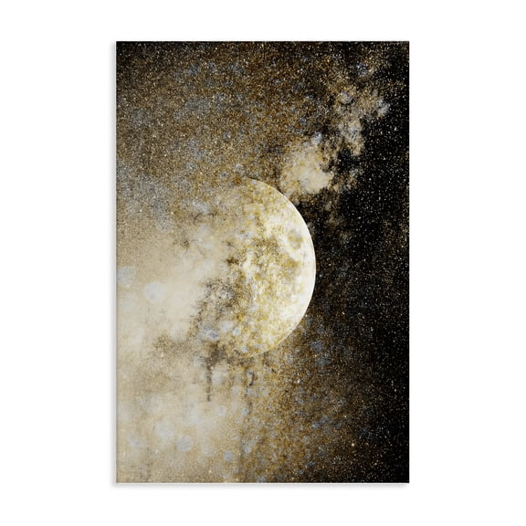 Stupell Industries Starry Nebula Full Moon Outer Space Painting Wrapped Canvas Canvas Art Print Wall Art, 16 x 24