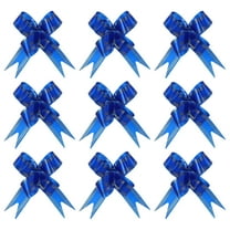 Uxcell 4" Gift Wrap Bows Christmas Pull Bow Baskets Present Wrapping Ribbon Bows Dark Blue 10 Pack