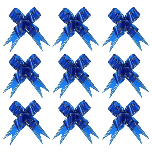 Uxcell 4" Gift Wrap Bows Christmas Pull Bow Baskets Present Wrapping Ribbon Bows Dark Blue 10 Pack