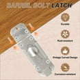thumbnail image 4 of Uxcell Barrel Bolt Latch, Vintage Slide Lock with Mounting Screws for Wooden Door Barn Fence Shed Window Silver 3 Inch, 4 of 7
