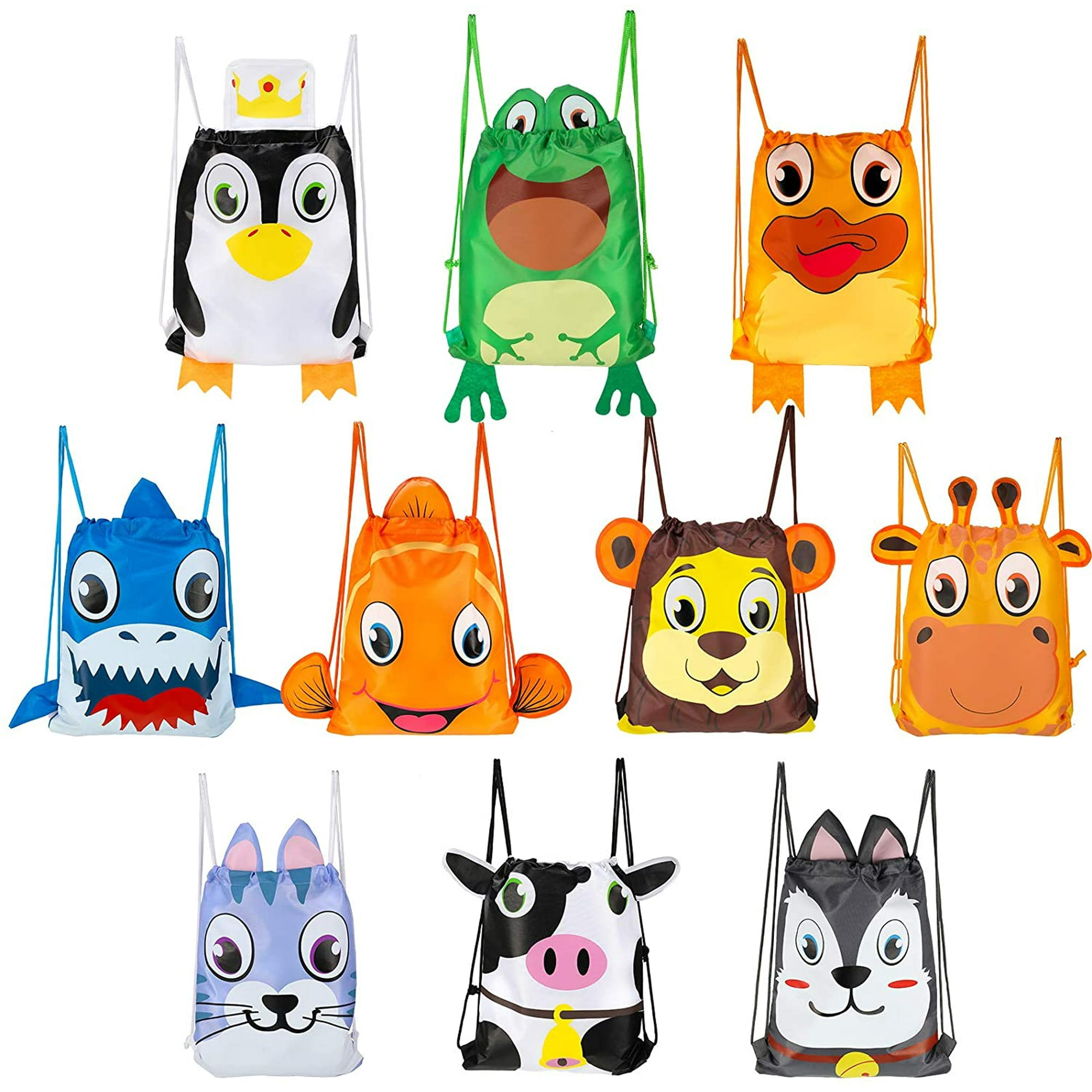 10 Pieces Cartoon Animal Drawstring Bags Cute Ear and Tail Drawstring Goody  Party Favor Bags for Birthday Candy Goodie Treat Bags Giraffe/ Lion /Cow  /Duck /Cat /Shark /Fish /Puppy Dog | Walmart Canada