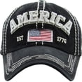 thumbnail image 2 of America USA Vintage Distressed Washed Adjustable Baseball Cap Dad Hat, 2 of 4