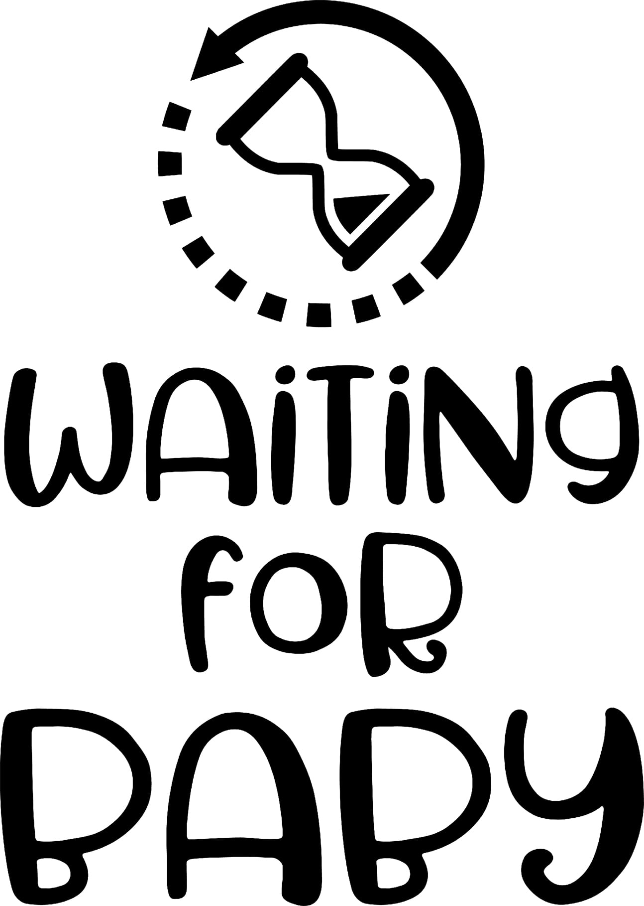 Waiting For Baby Hourglass Loading Pregnancy Pregnant Love Wall Decals