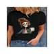 thumbnail image 1 of Women'S Casual Round Neck T-Shirt with Anime Print And Applique Details for Summer, 1 of 5