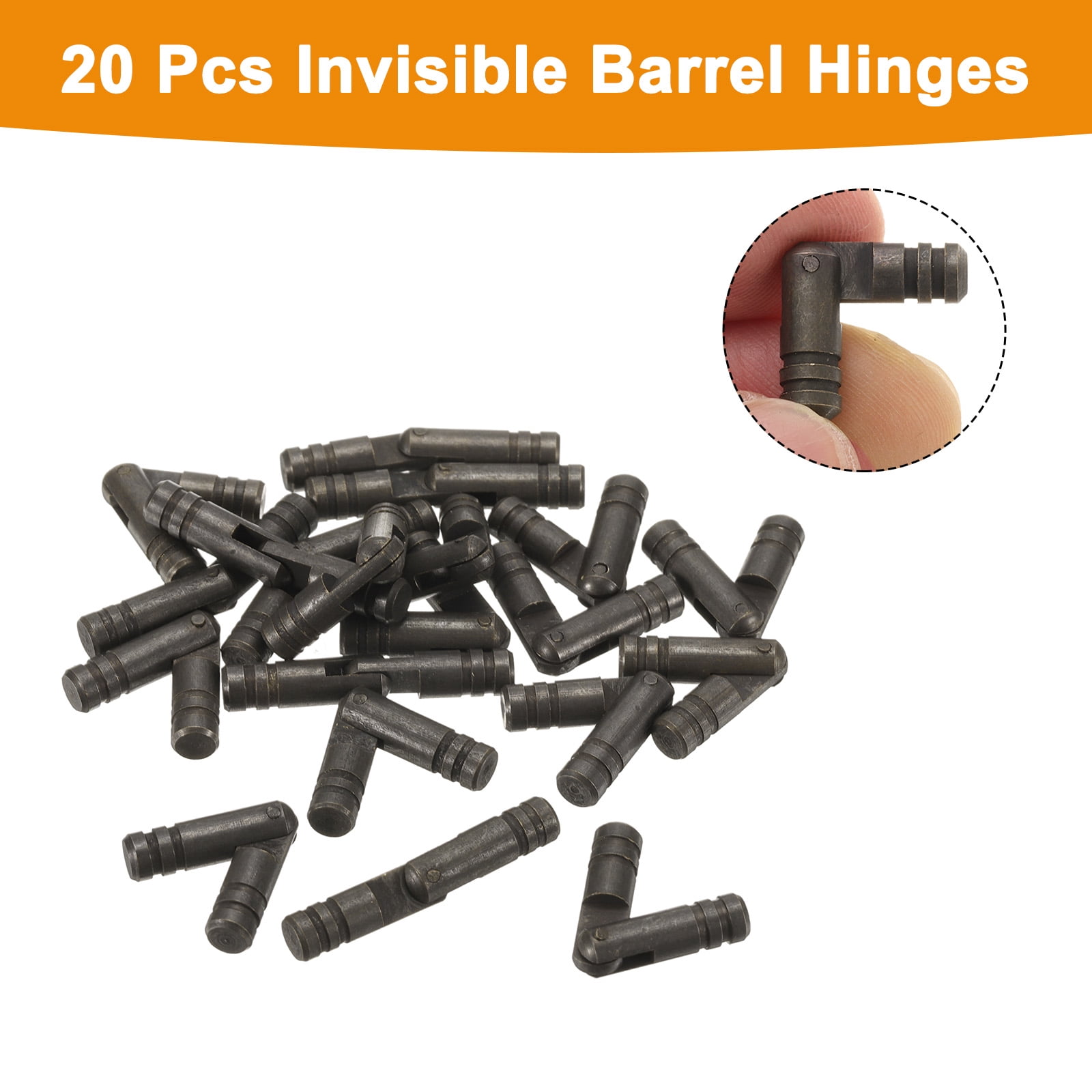 Unique Bargains Invisible Barrel Brass Hinges for Concealed Applications 5x25mm Black