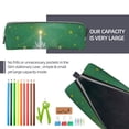 thumbnail image 5 of Cauagu Christmas Green Print Leather Pencil Pen Case - Stationery Bag Portable Stationery Bag Big Capacity Pencil Pouch Cosmetic Organizer Bag for Men & Women, 5 of 7