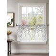 thumbnail image 2 of Sheer Curtains 54 Inch Length 2 Panels Set for Kitchen, Eucalyptus Leaves Semi Sheer Curtains for Windows, Grey Summer Botanical Weeping Voile Window Treatments Rod Pocket Curtain, 2 of 7