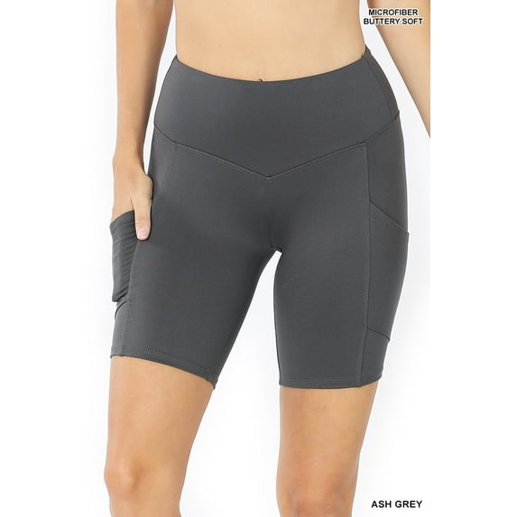 TheLovely Women & Plus Workout Yoga Running Compression Exercise Biker Shorts with Side Pockets