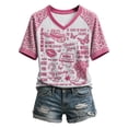 thumbnail image 2 of JINGTIAN Dolly V-Neck Shirt for Women Vintage Country Music T-Shirt Western Graphic Tee Short Sleeve Nashville Concert Outfit Gift, 2 of 5