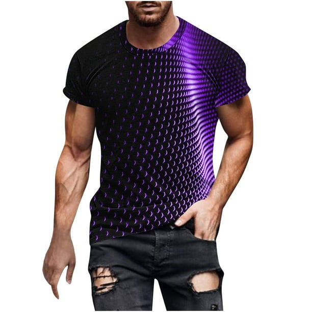 Camiseta de Manga Corta de Cuello Redondo de Impresión de los Hombres Moda Casual, Ajuste Suelto para la Capa de Invierno con Chaquetas Y Pantalones Cortos