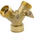 thumbnail image 2 of 10964 2-way Y-distributor, 3/4" Male, Brass, With Shut-off Valves, 2 of 3