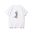thumbnail image 1 of Cute And Fun Dinosaur Print T-Shirt Made of Pure Cotton, Comfortable, Breathable, And Trendy Short Sleeves., 1 of 8