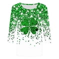 thumbnail image 2 of TaTaai Women Loose Casual Crew Neck Top St. Patrick's Day Green Print 3/4 Sleeve Fashion Tee Ladies Spring Daily Outdoor Wear Soft Comfortable Non-See-Through No Fading Stylish Gift, 2 of 5